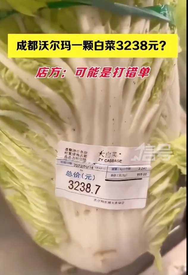  天價白菜售價3238元（都是店員粗心惹的禍）